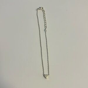 Silver anklet with a heart